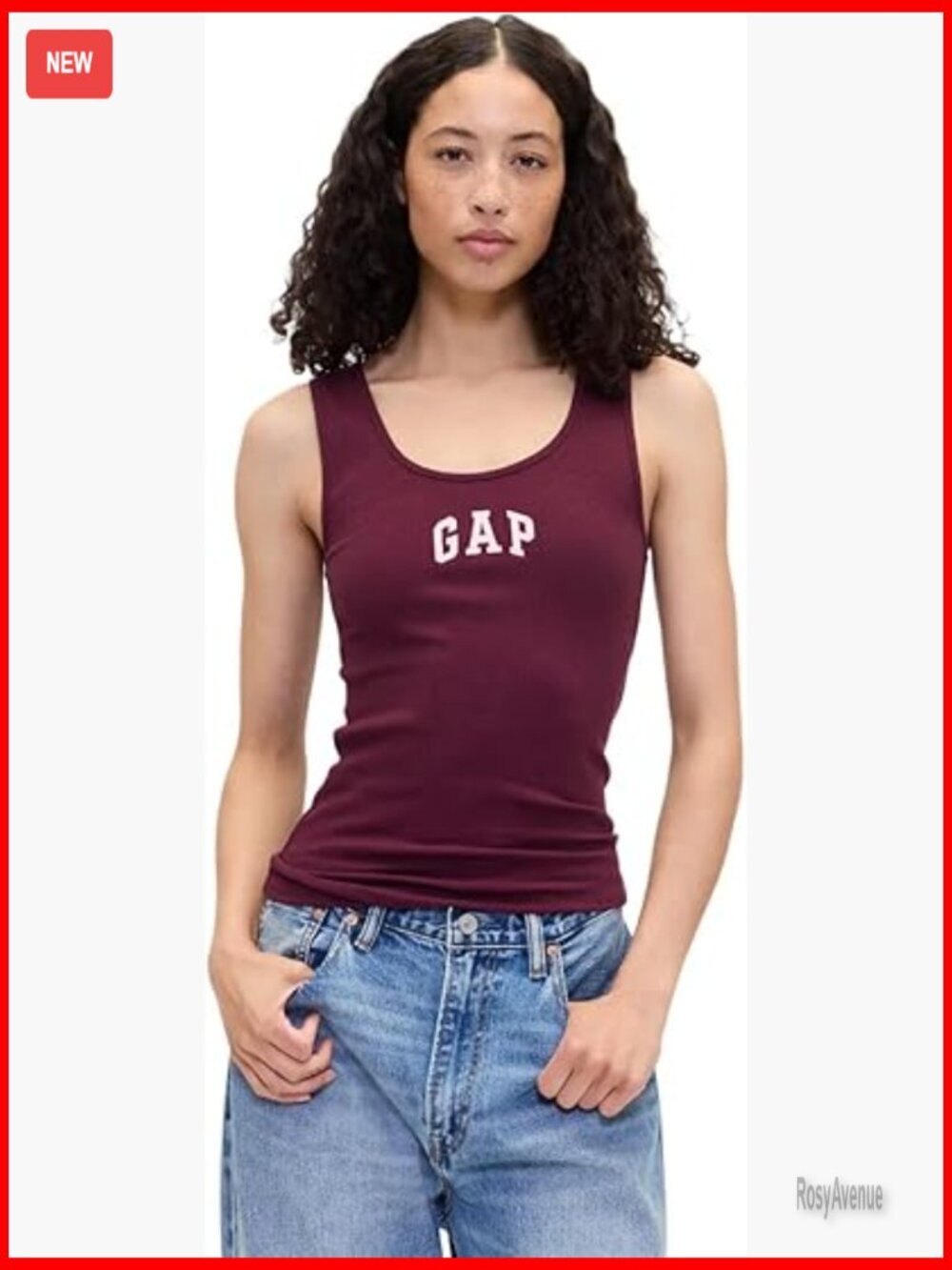 Ribbed Cotton Tank Top Regular Fit Short Sleeve Crew Neck Pull On